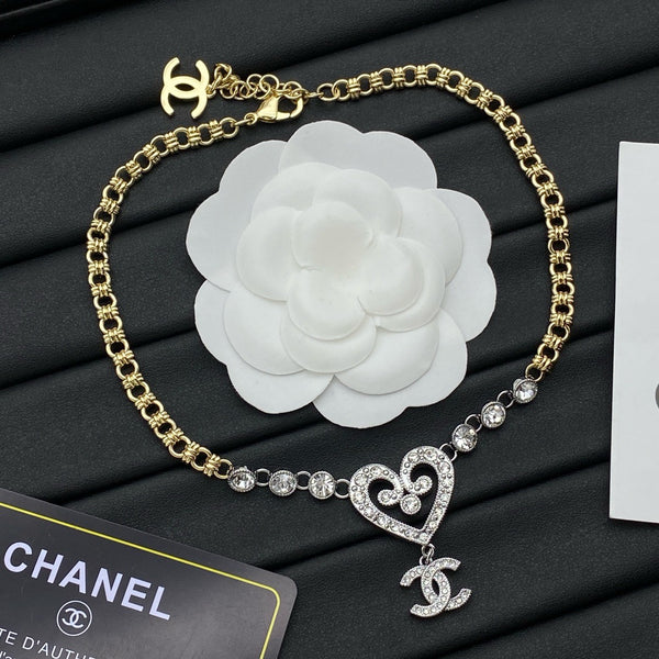 Chanel ETERNAL N°5 NECKLACE -18K Gold, Diamonds, Vintage Luxury Gold Necklace, Gold-Finish Metal and White Crystals, Montaigne Choker! FREE Retail Gift Box. Additional 50% off at checkout!