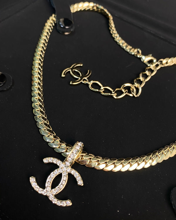 CHANEL - Metal CC Necklace Gold